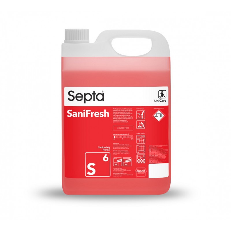 Septa SaniFresh S6 profesjonalny płyn do doczyszczania sanitariatów z neutralizacją zapachów moczu - pureco.pl