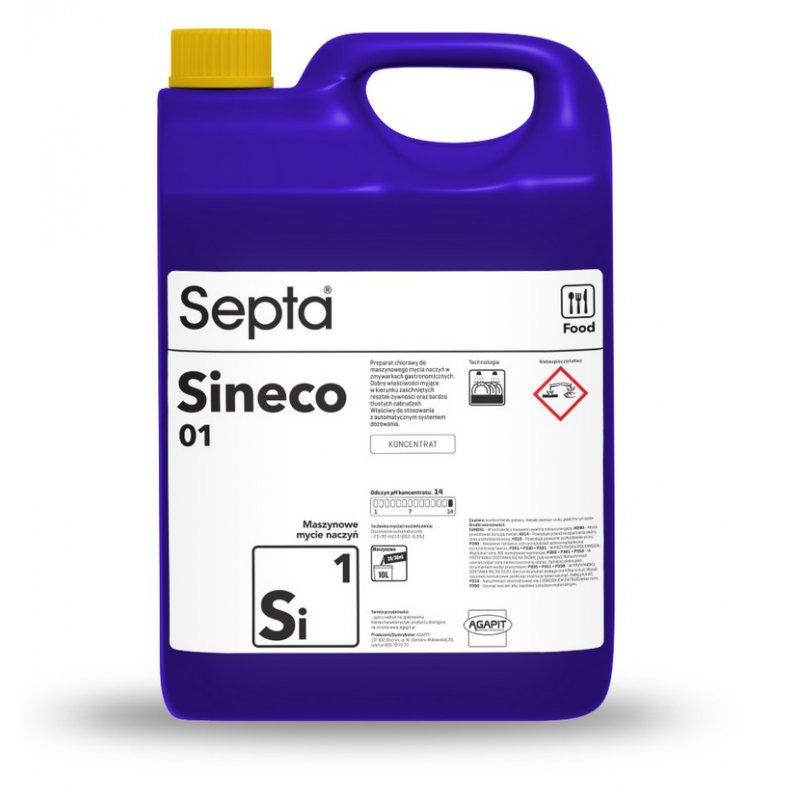 Septa Sineco 01 Si1 profesjonalny uniwersalny płyn do mycia naczyń w zmywarkach gastronomicznych