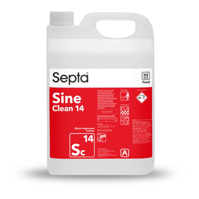 Septa SineClean 14 Sc14 koncentrat do kwaśnego nie pianowego mycia powierzchni w gastronomii