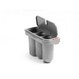 Plastikowy pojemnik z trzema przegrodami, pokrywą i uchwytem Prisma System Filmop