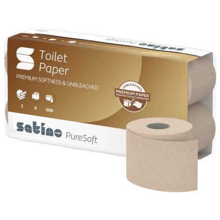 Papier toaletowy Satino Pure Soft mała rolka 27,5 m 8/64 szt 076970 Pureco