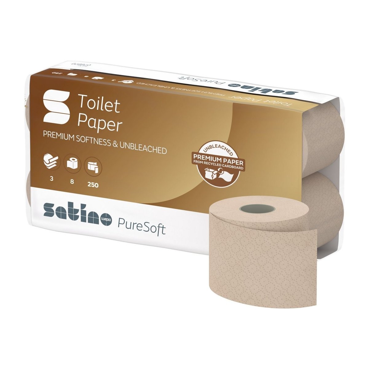 Papier toaletowy Satino Pure Soft mała rolka 27,5 m 8/64 szt 076970 Pureco