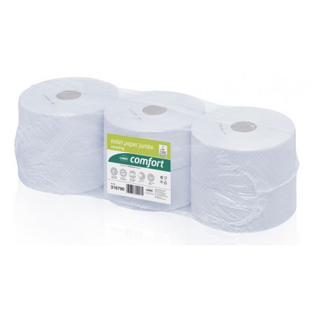 Papier toaletowy Jumbo duża rolka makulatura Comfort, 320 m, 6 szt, 2 warstwy Wepa 316790