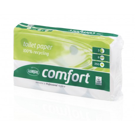 Papier toaletowy mała rolka makulatura Comfort, 250 listków, 72 szt, 3 warstwy Wepa 037060