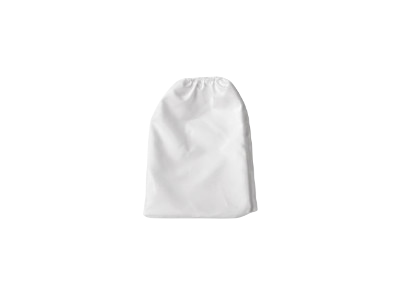 Biały, nylonowy worek filtrujący.