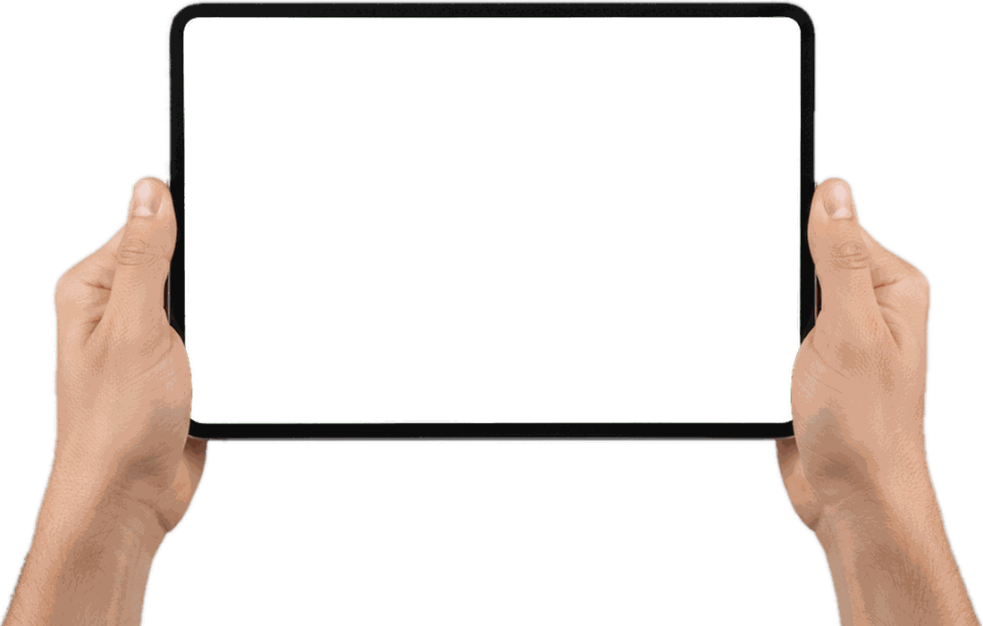 Tablet trzymany w dłoniach — podgląd pracy Egholm Park Ranger 2155e